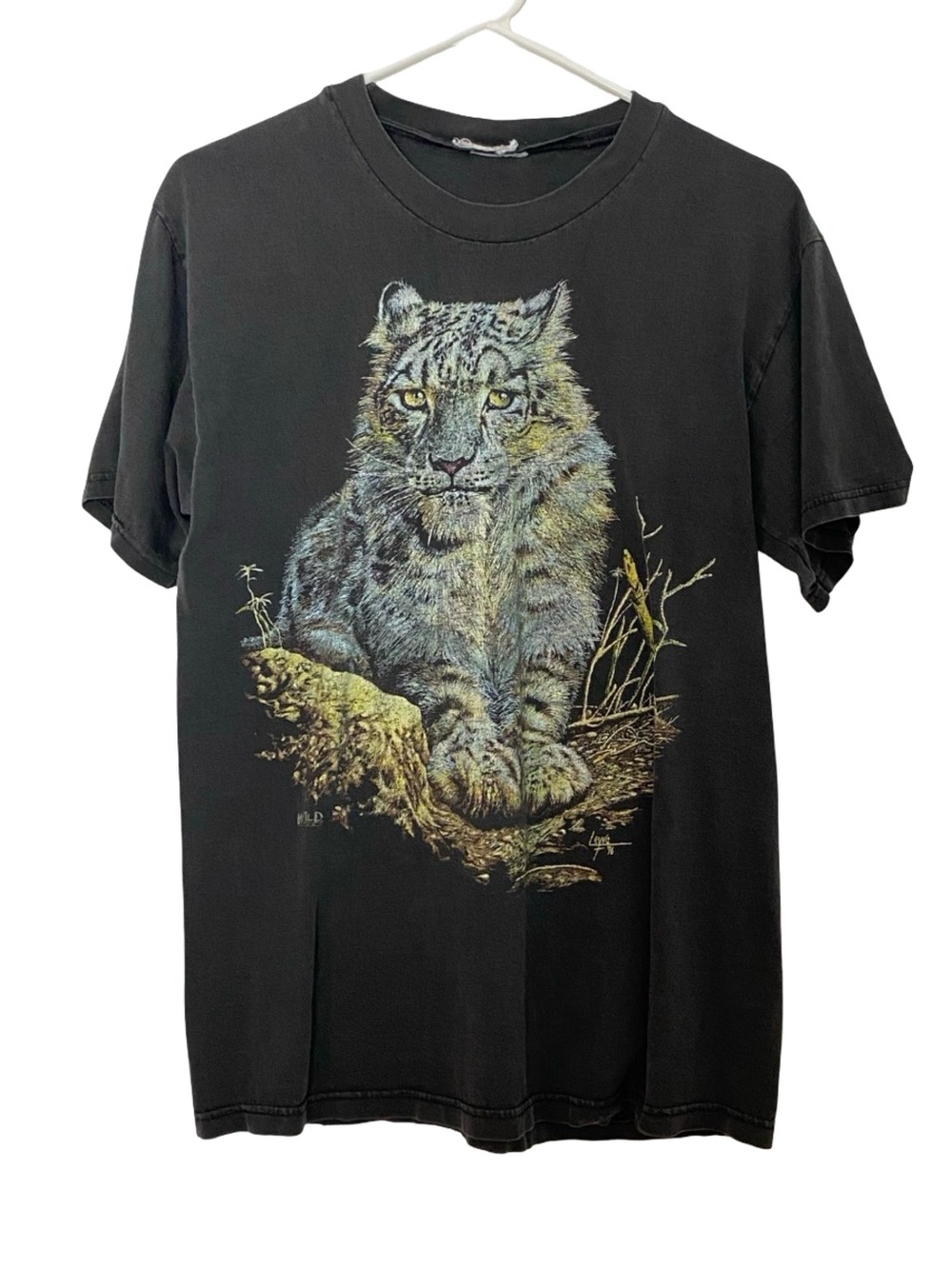 Vintage 90s Animal Tshirt Mens Size Medium Unisex VTG 1996 Tiger Wild Wear Black